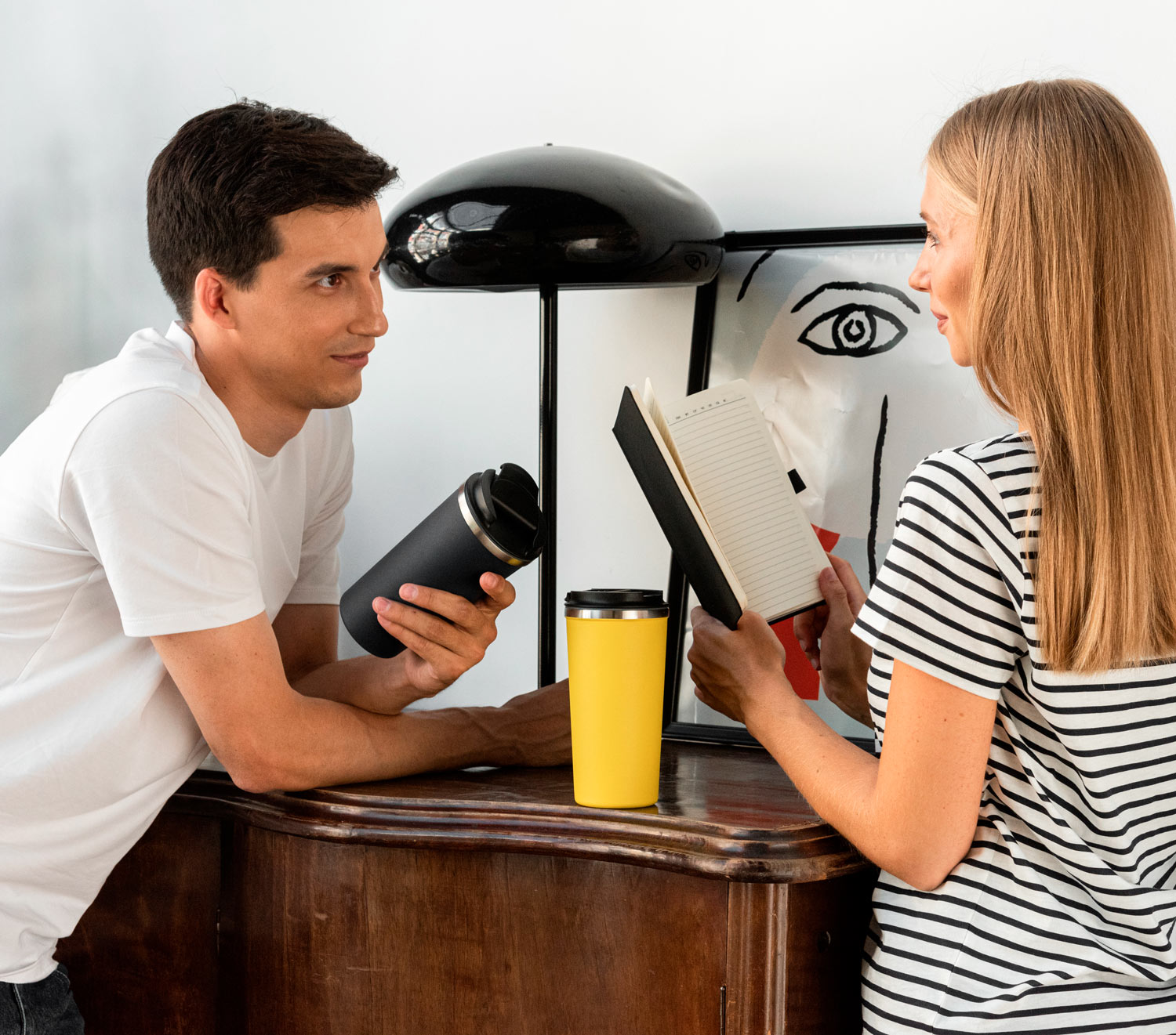 Термокружка вакуумная Палермо (Palermo), серая, гладкая поверхность — пример нанесения логотипа (Portobello Термокружки) | Print Logo