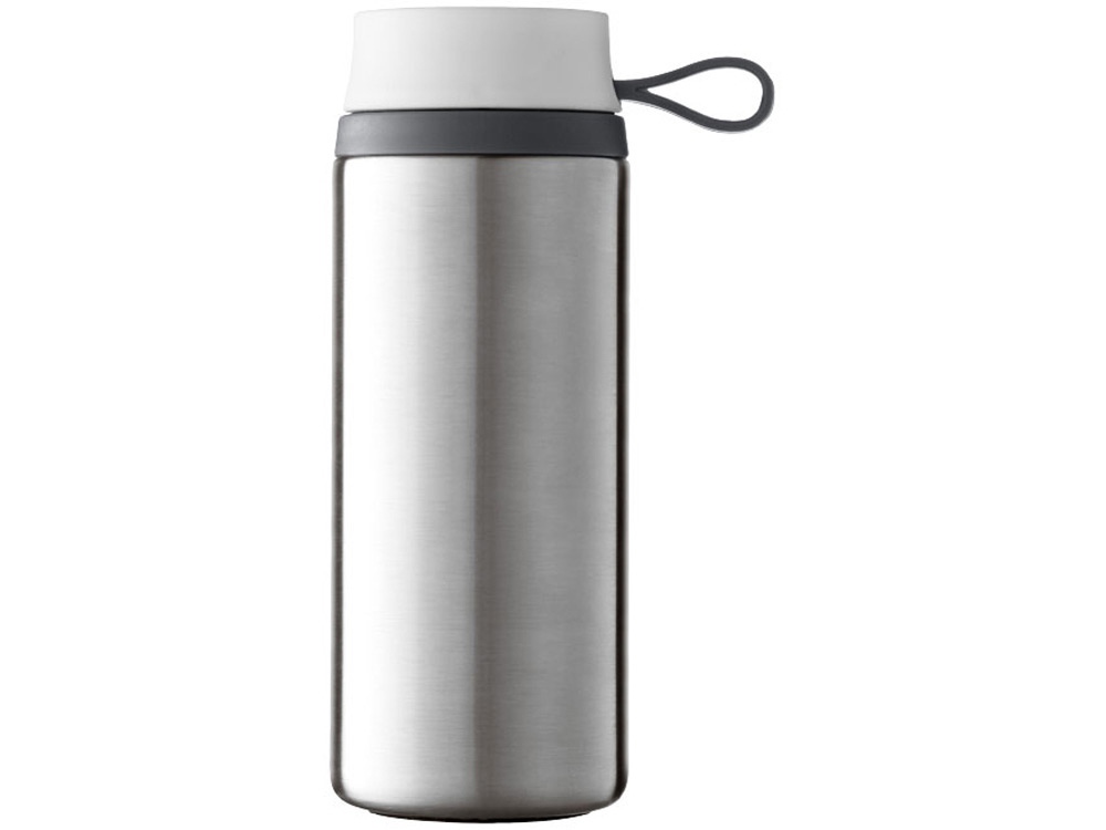 Термостакан герметичный Flow, серебристый/белый