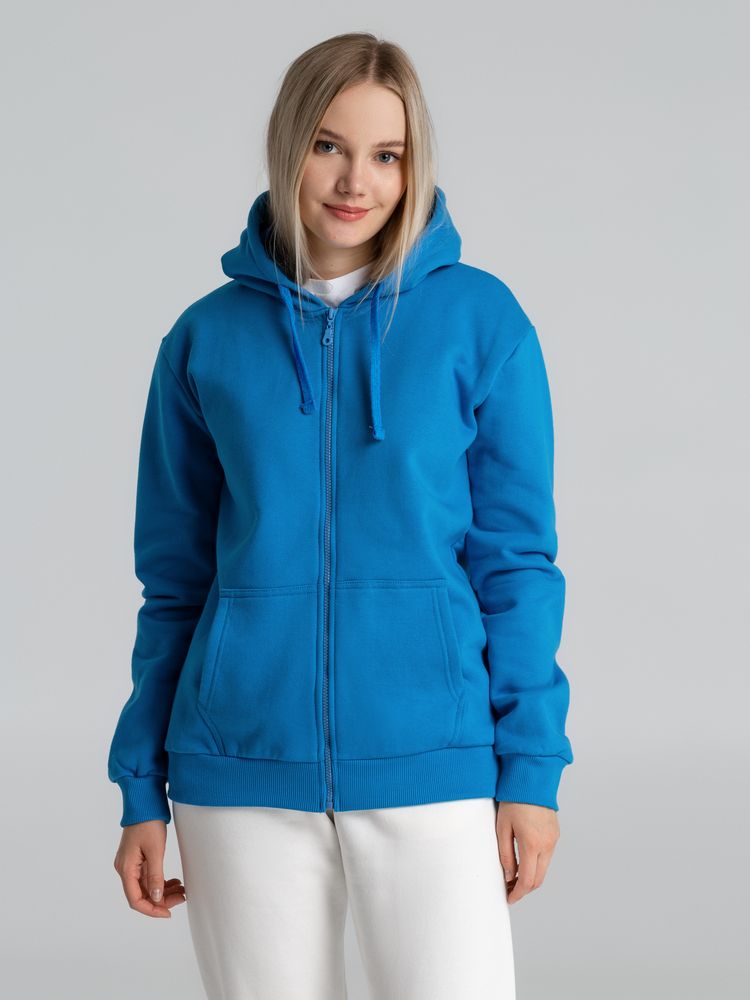 Толстовка на молнии с капюшоном Siverga Heavy 2.0, бирюзовая, размер S