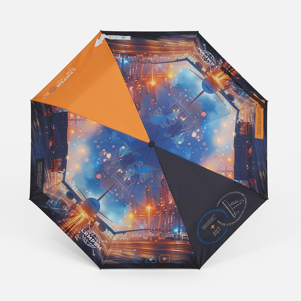 Зонт складной Monsoon с полной запечаткой снаружи на заказ с логотипом  | Print Logo