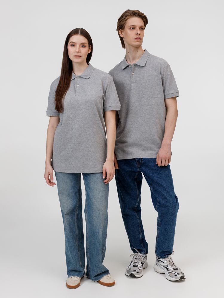 Рубашка поло унисекс Pacific, серый меланж, размер M