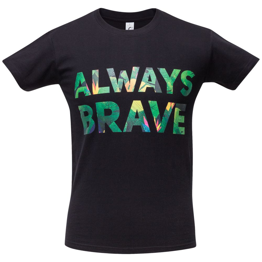 Футболка «Будь храбрым!» — пример нанесения логотипа (Принтэссенция) | Print Logo