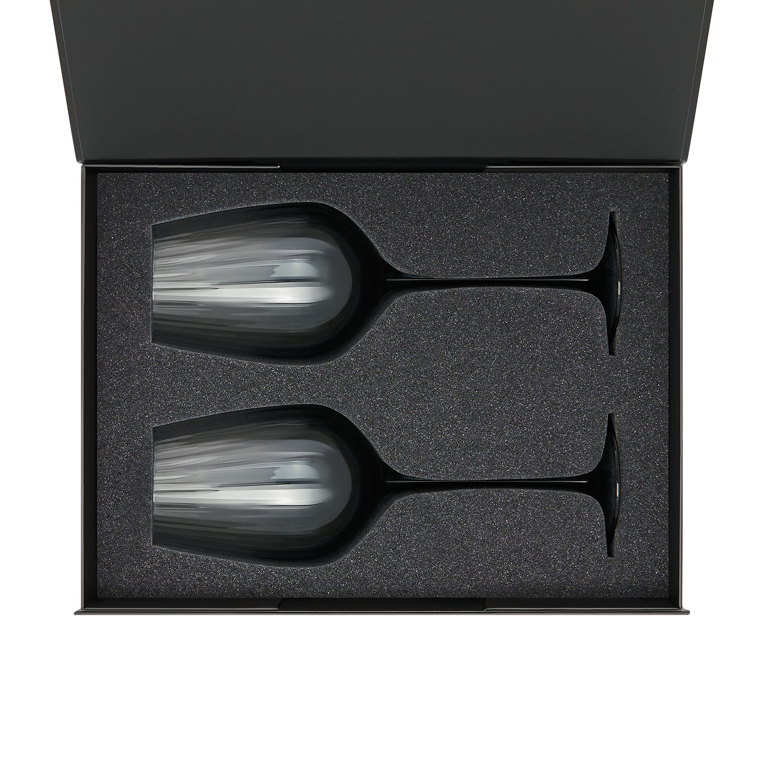 Ложемент под 2 бокала для вина (рифленое стекло) в среднюю коробку-трансформер (арт. 695721) — пример нанесения логотипа (Portobello подарочная упаковка) | Print Logo