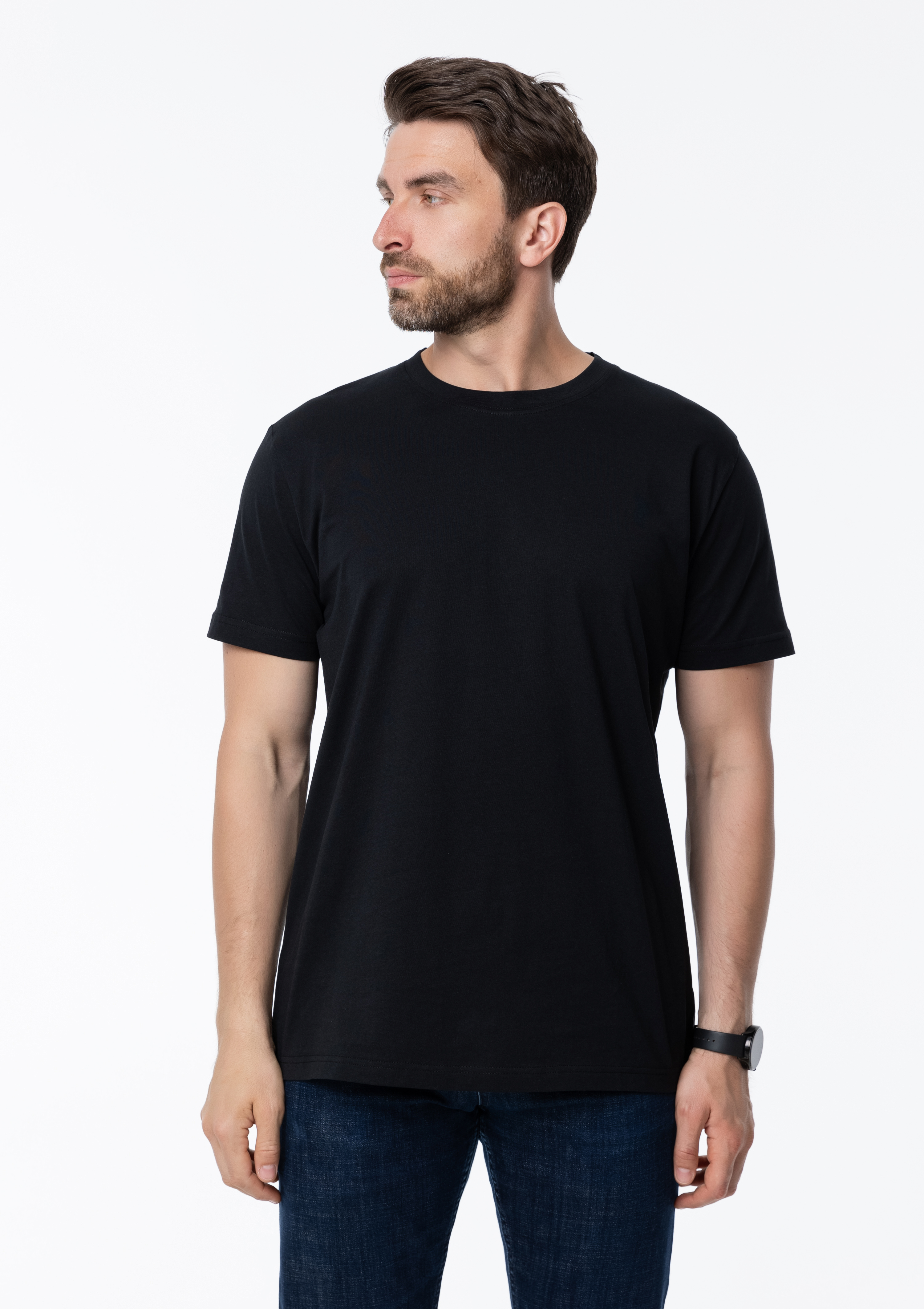 Футболка унисекс STAN, хлопок 150, 51, Чёрный,  (20)  (58/4XL)