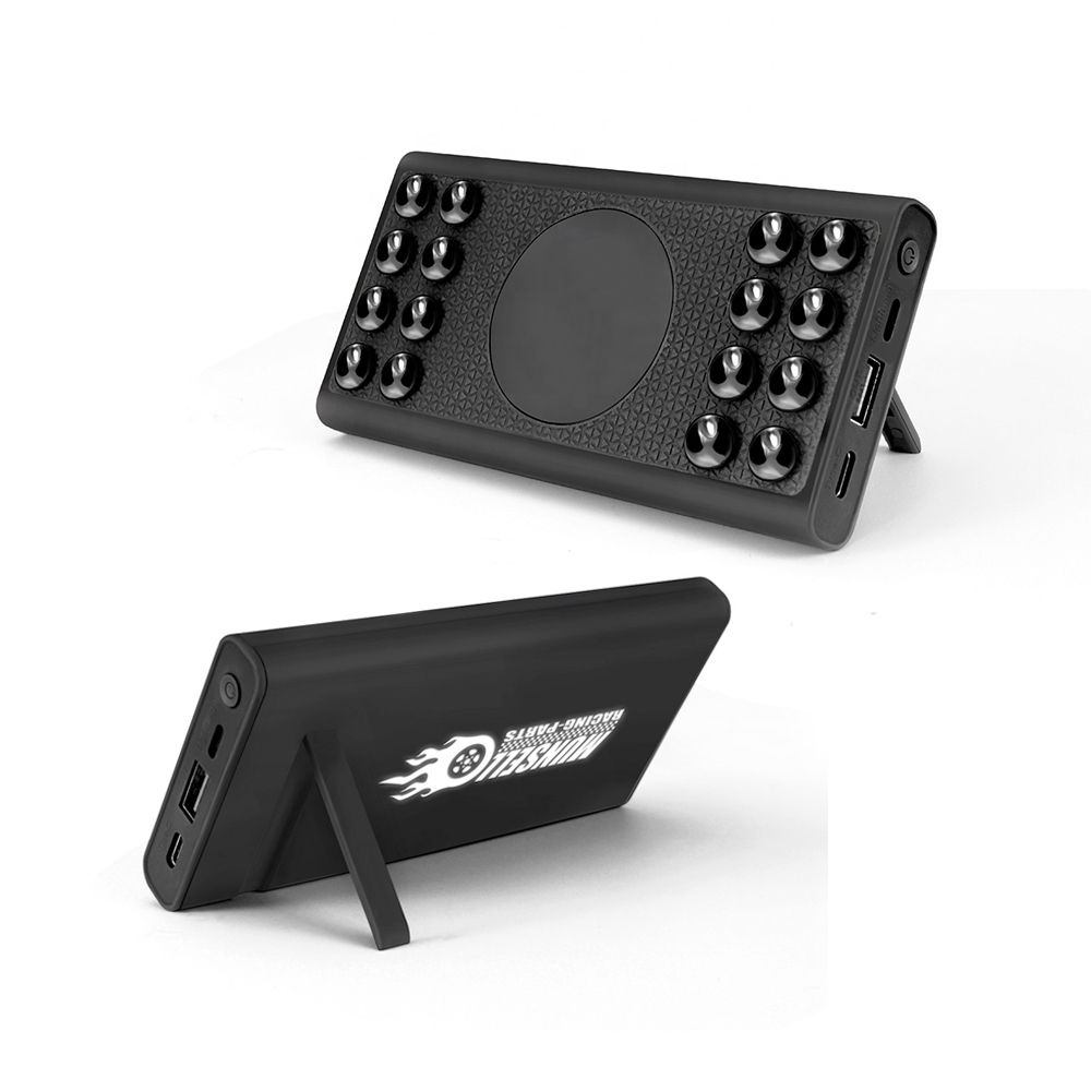 Беспроводное зарядное устройство "Eight SOFTTOUCH", 8000 mAh, с подсветкой логотипа и подставкой фото на сайте Print Logo.