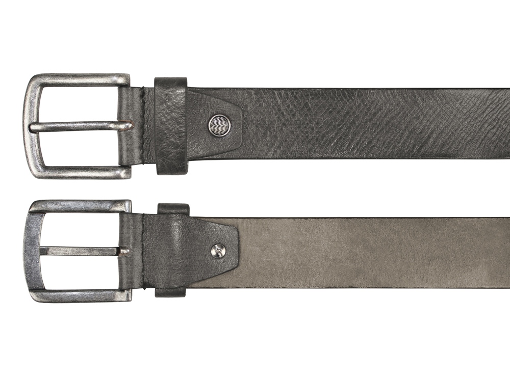 Ремень KLONDIKE Creek, односторонний, натуральная воловья кожа, цвет серый, 120 х 4 см
