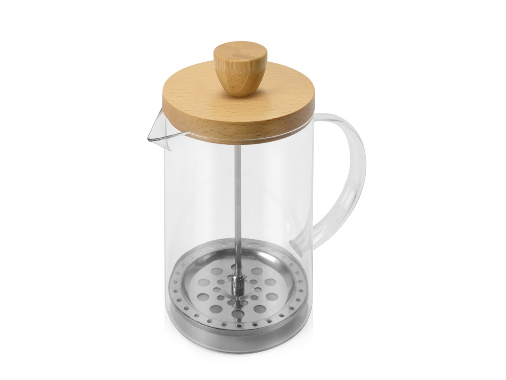 Френч-пресс с деревянной крышкой Siesta с логотипом Eat&Bite | Print Logo