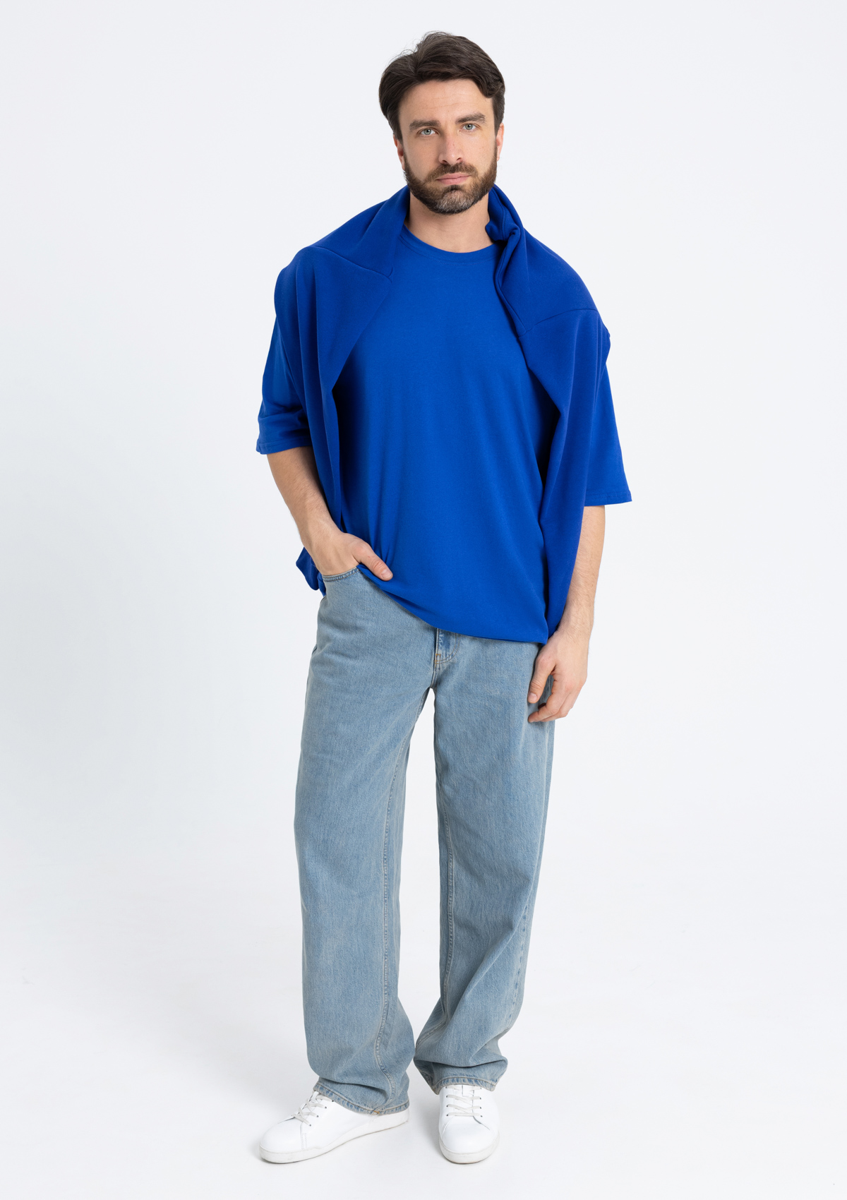 Свитшот унисекс STAN футер без начёса, 350, 96, Синий электрик,  (47)  (54/XXL)