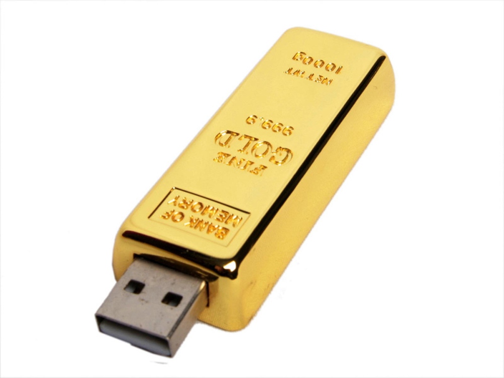 USB 2.0- флешка на 4 Гб в виде слитка золота с логотипом  | Print Logo