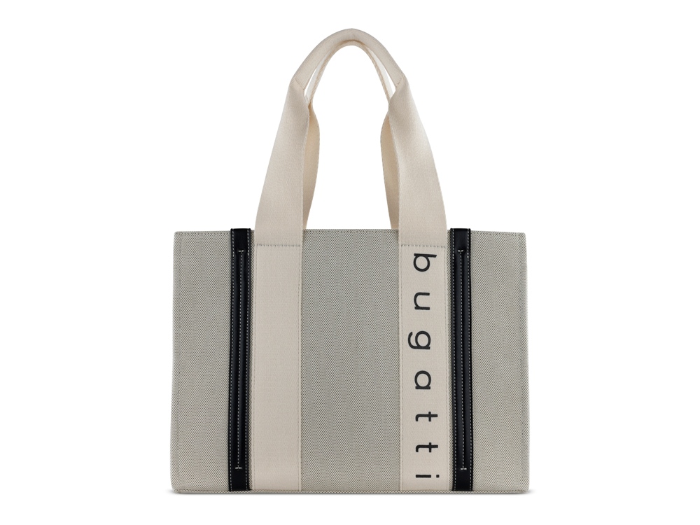 Сумка-тоут женская BUGATTI АМБРА | AMBRA, бежево-черный цвет, хлопок/полиэстер, 36,5х19х27 см