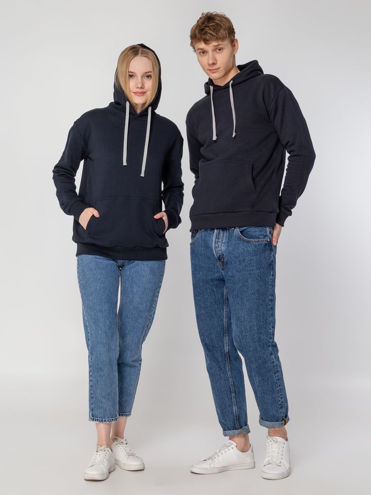 Толстовка с капюшоном Unit Kirenga Heavy темно-синяя, размер 4XL