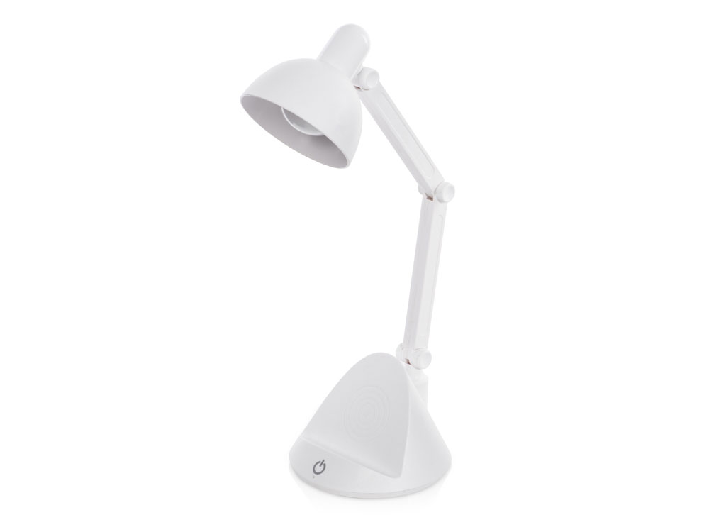 Настольный светильник с функцией беспроводной зарядки Bendy, 5 Вт с логотипом Evolt | Print Logo