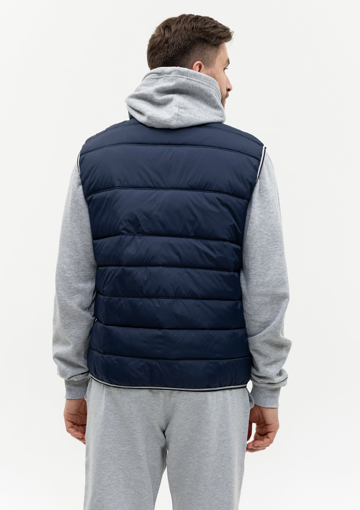 Жилет мужской STAN утепленный таффета 210T,65, 82, Темно-синий с контрастом,  (461)  (50/L)