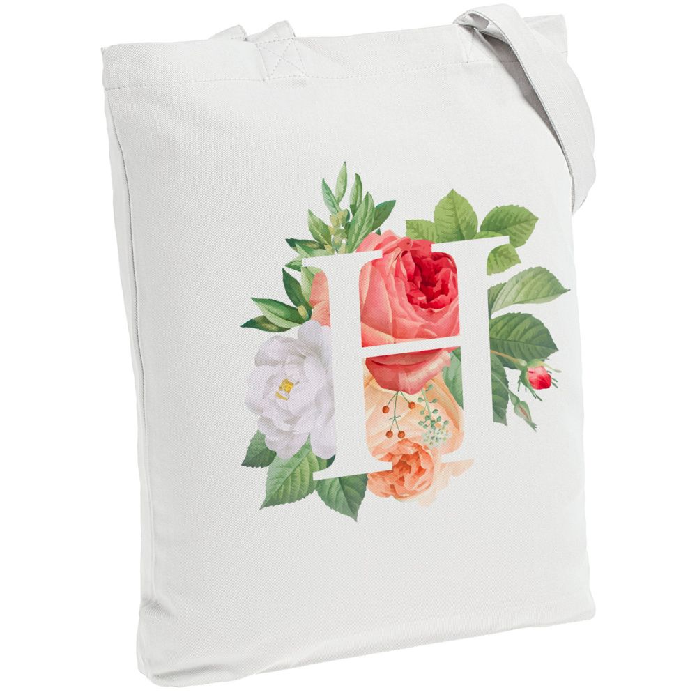 Холщовая сумка «Цветочная азбука: Н» с логотипом CoolColor | Print Logo