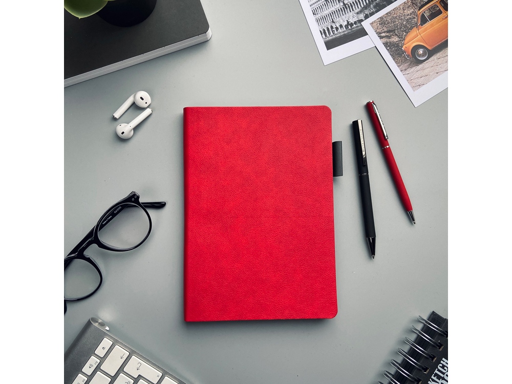 Ручка шариковая автоматическая BrunoVisconti® PALERMO цвет корпуса красный, soft-touch, 0.7 мм