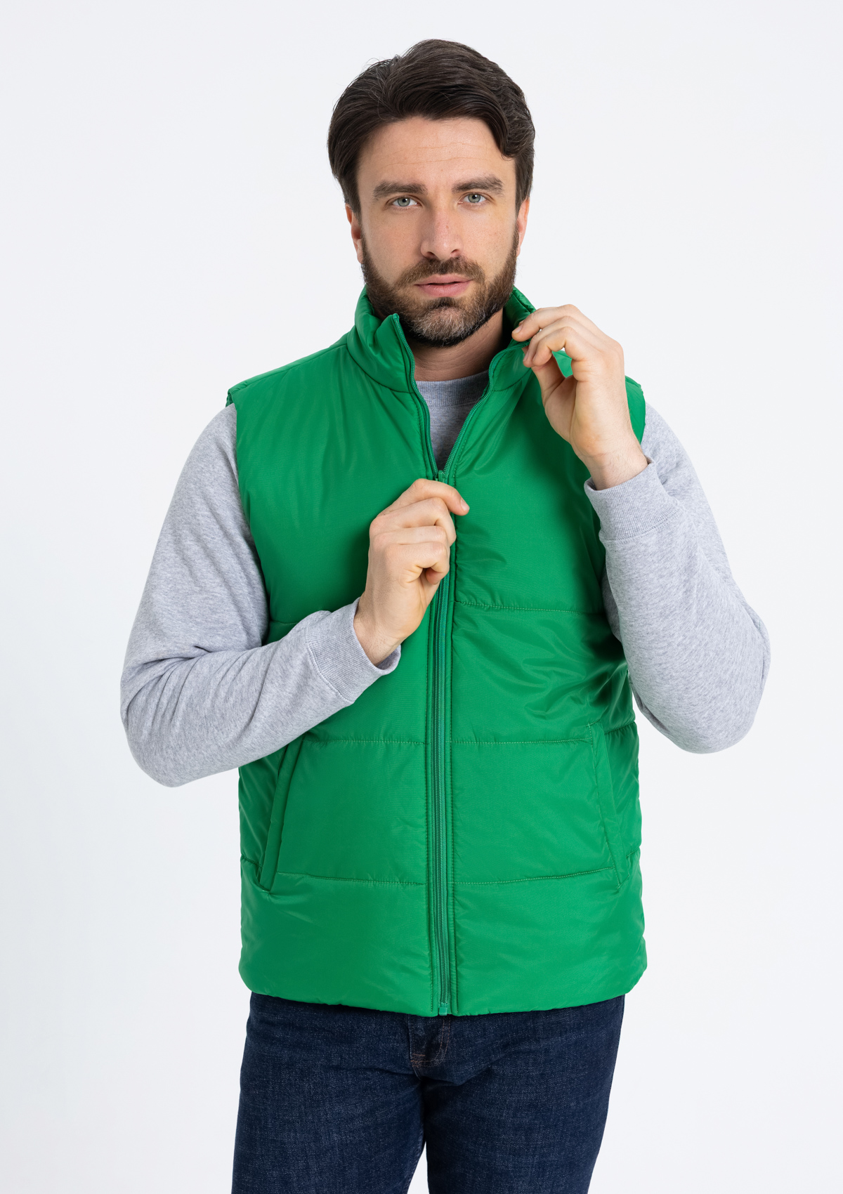 Жилет унисекс STAN утепленный таффета 210T,200, 84, Зелёный,  (30/1)  (54/XXL)
