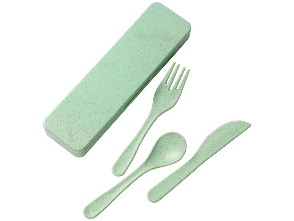 Набор столовых приборов Bamberg из бамбукового волокна,  мятный