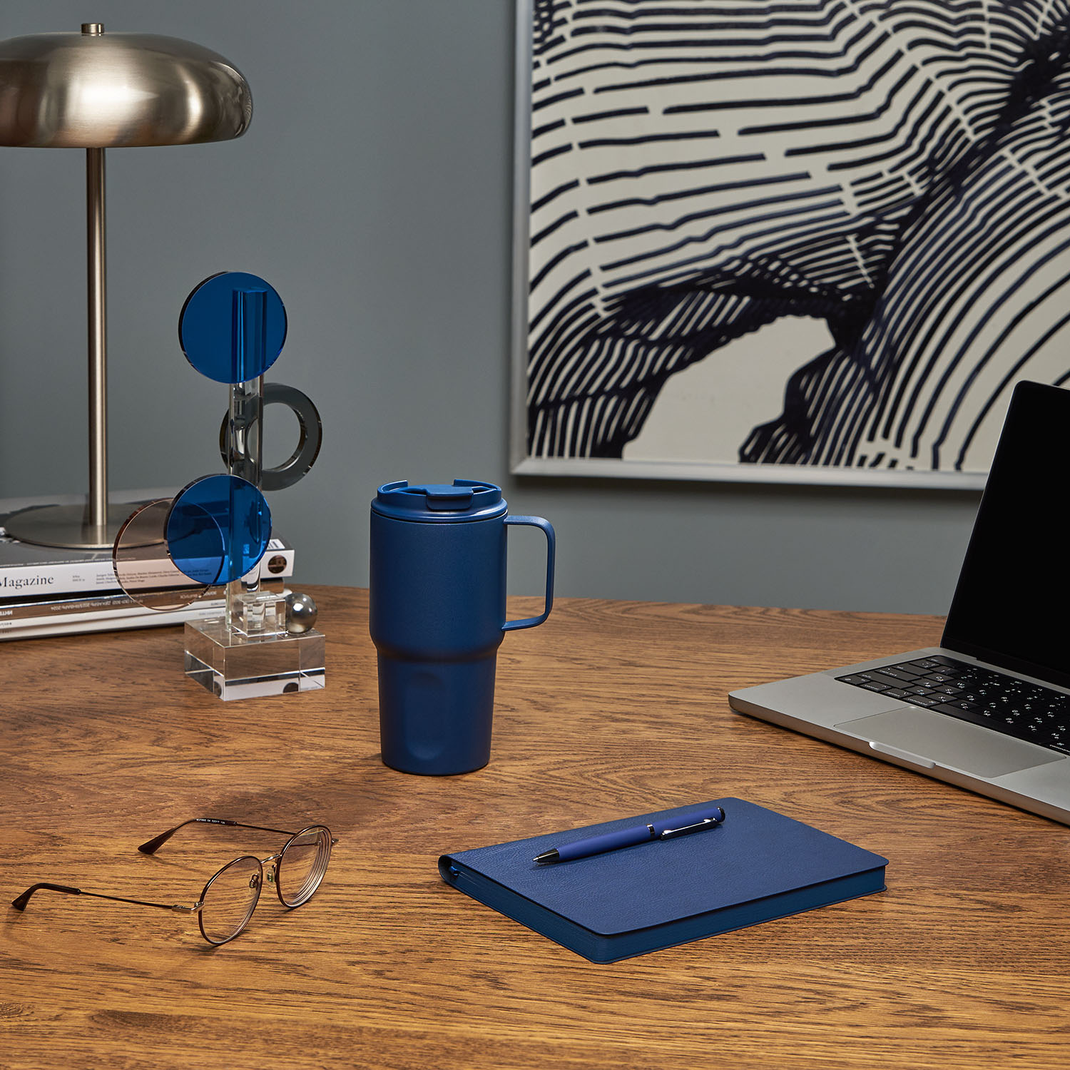 Термокружка вакуумная Авентура (Aventura), синяя