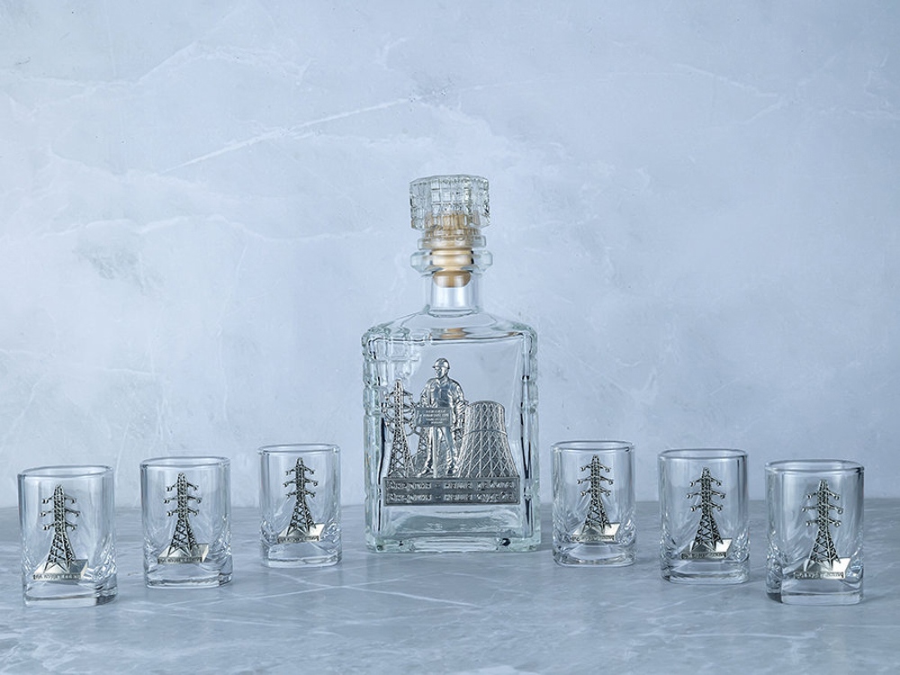 Набор со штофом Энергетики с логотипом  | Print Logo