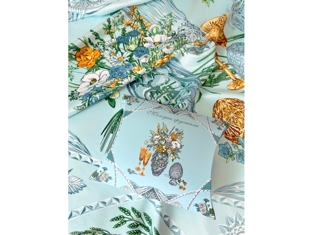Платок Мелодия хрусталя, голубой