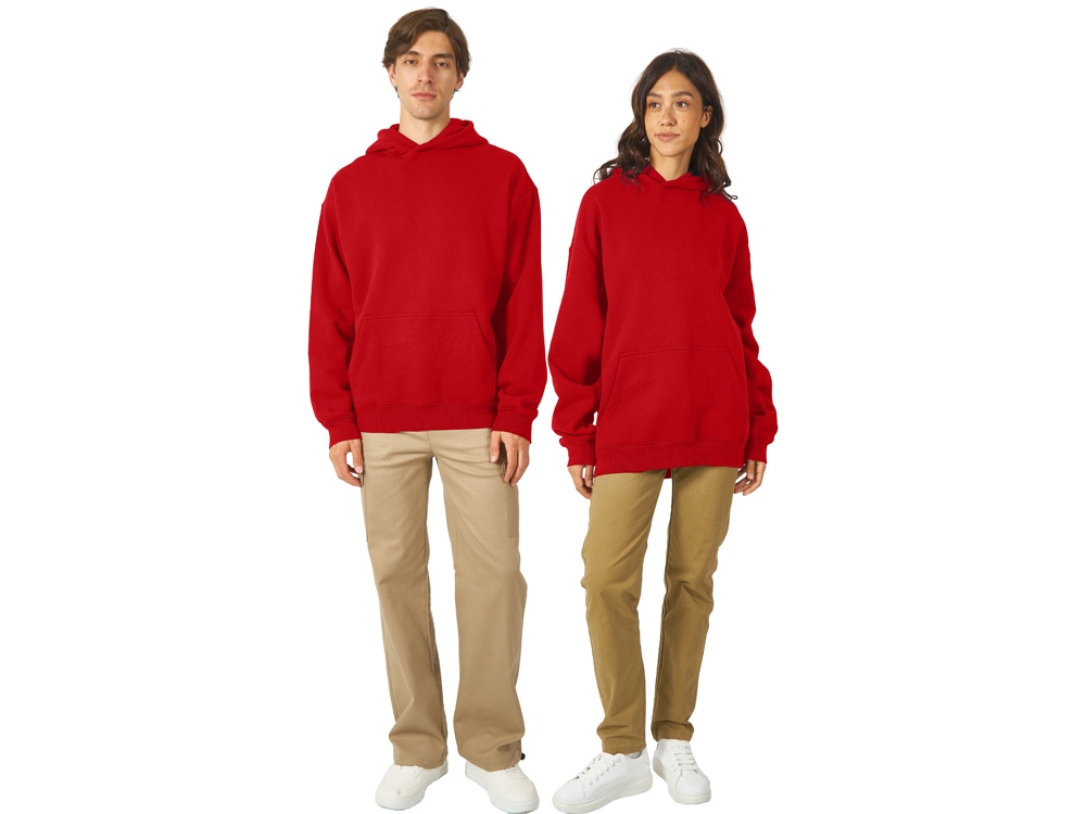 Толстовка с капюшоном оверсайз Berlin унисекс, красный