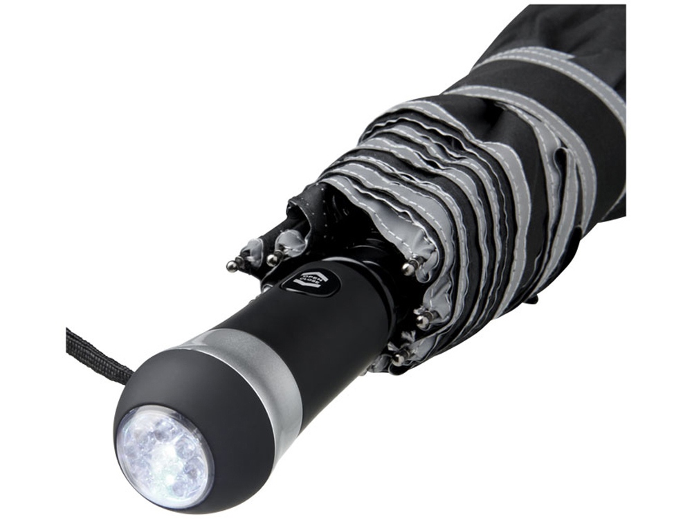 Автоматический зонт 27 со светодиодами, черный