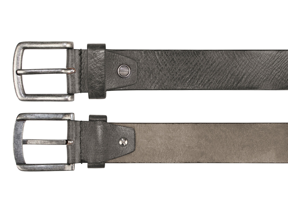 Ремень KLONDIKE Creek, односторонний, натуральная воловья кожа, цвет серый, 110 х 4 см