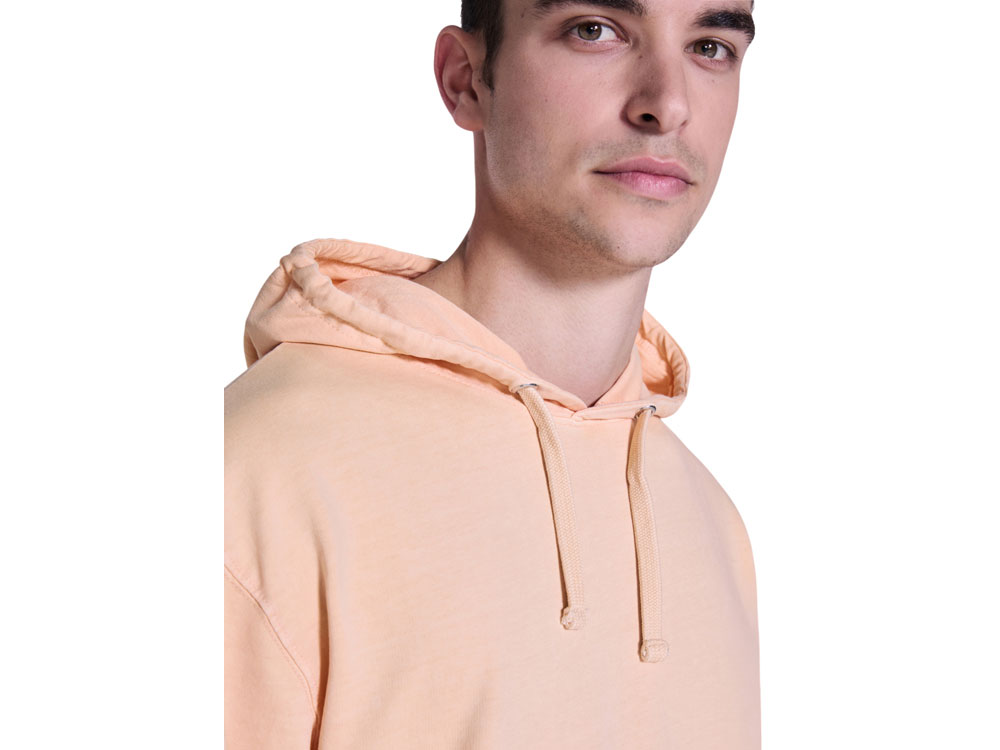 Толстовка с капюшоном KENIA унисекс, светло-абрикосовый выстиранный