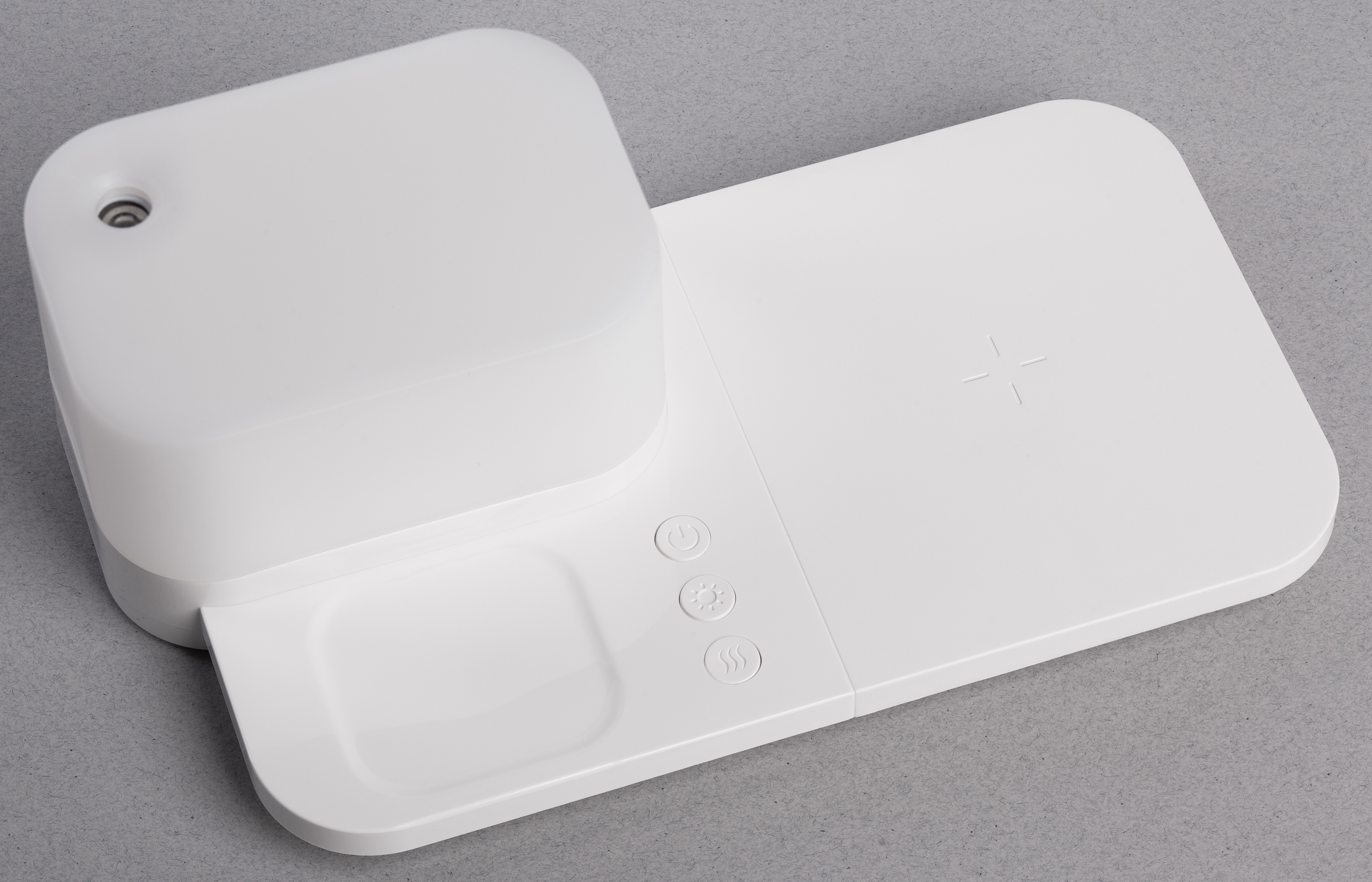 Настольная беспроводная (15W) зарядная станция  "Smart Base" с увлажнителем и лампой, белый