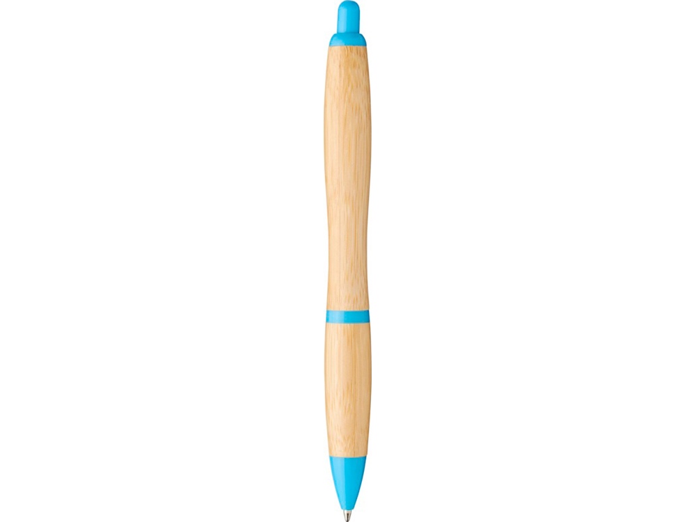 Шариковая ручка Nash из бамбука, натуральный/голубой