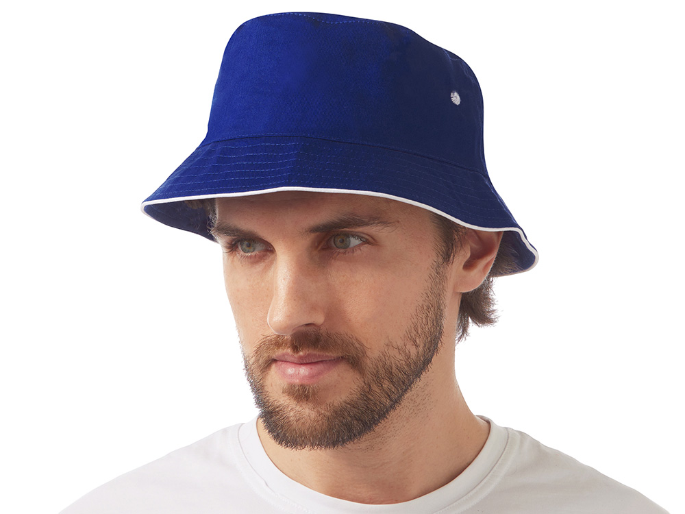 Панама с контрастной окантовкой , классический синий/белый