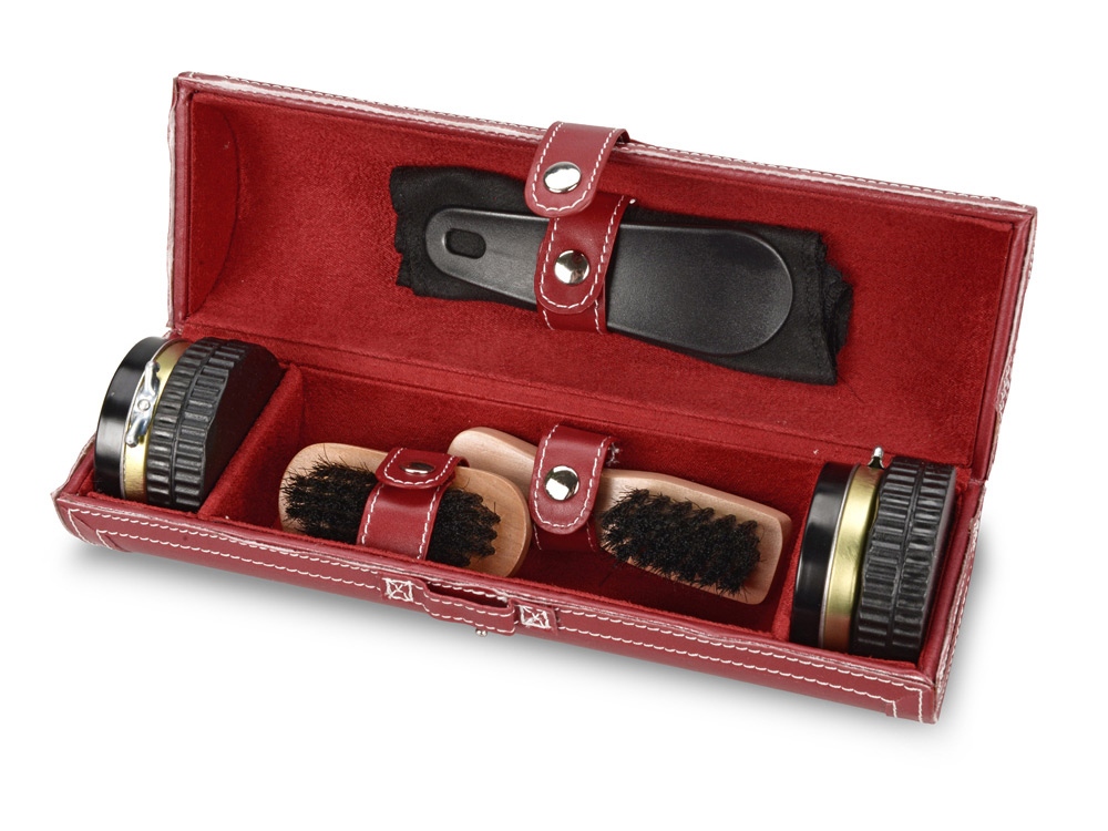 Набор для чистки обуви Сапфир, красный