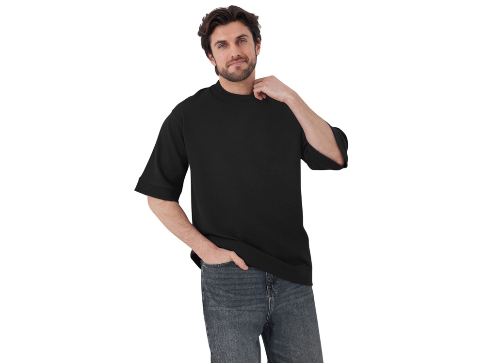 Футболка Kyoto из джерси 180 г/м2 с пич отделкой, унисекс, черный