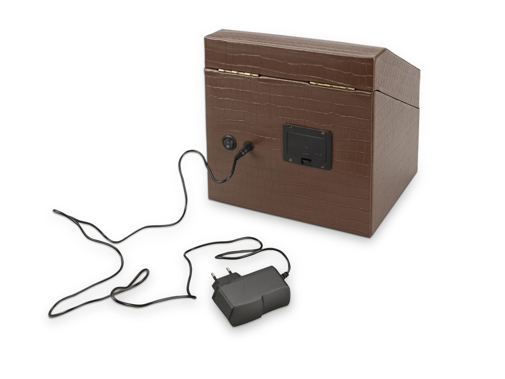 Шкатулка кожаная для часов с автоподзаводом Респект, коричневый