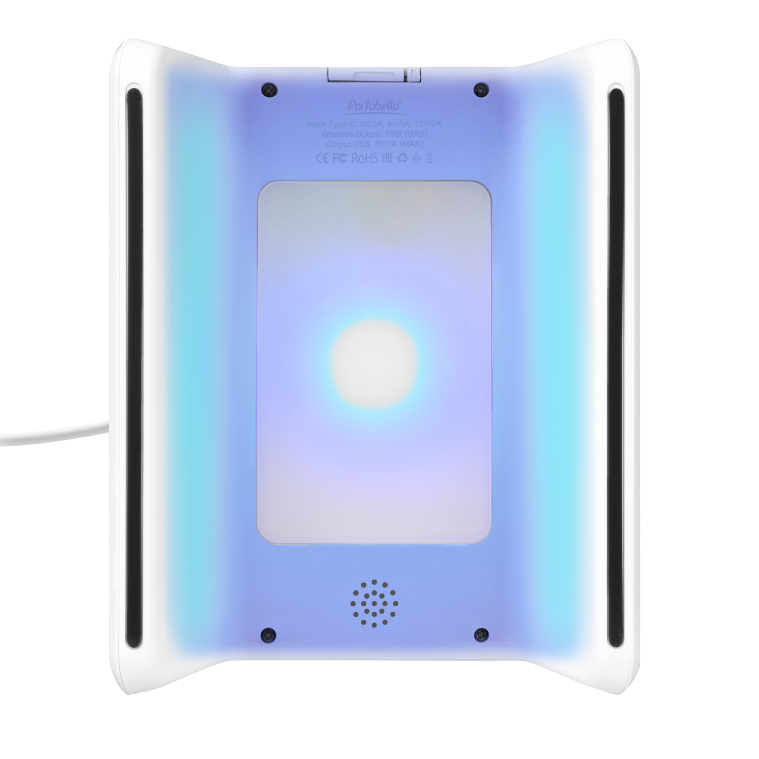 Зарядная станция с часами 15W Флейм (Flame), белая