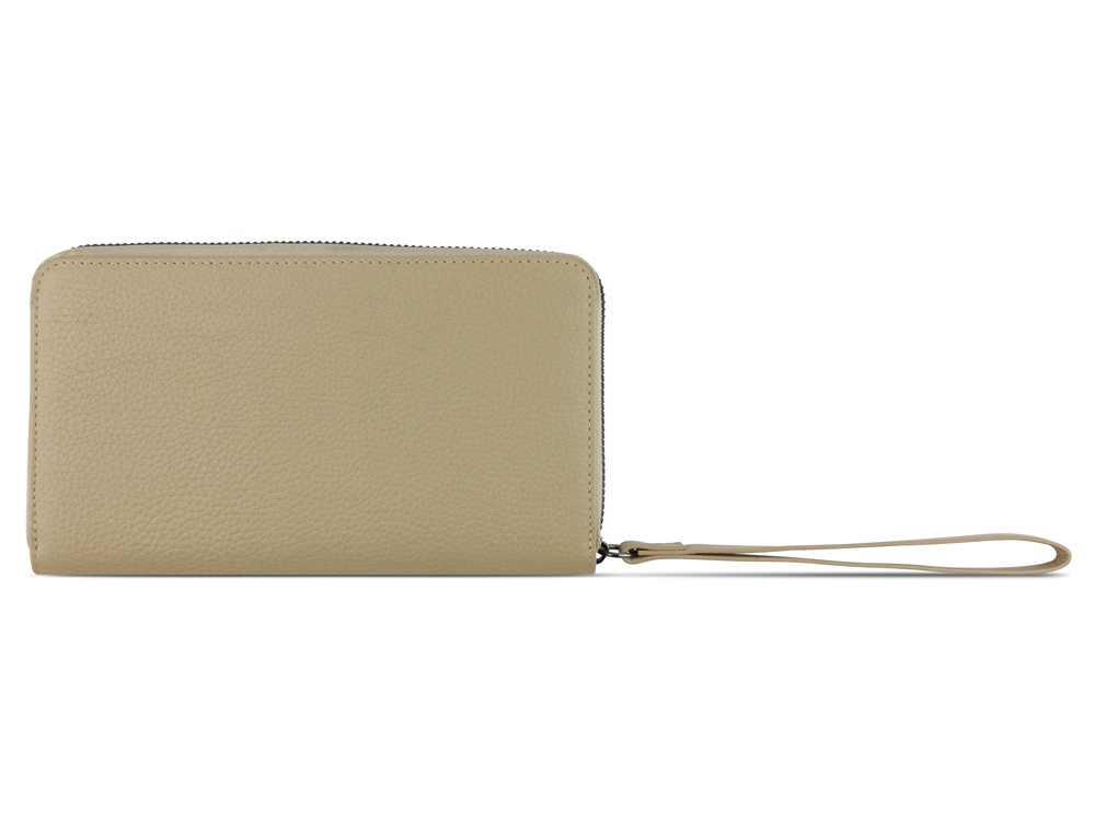 Кошелёк женский BUGATTI ЭЛЬЗА | ELSA с ключницей, с защитой данных RFID, песочного цвета, воловья кожа/полиэстер, 18,7х3х10,7 см