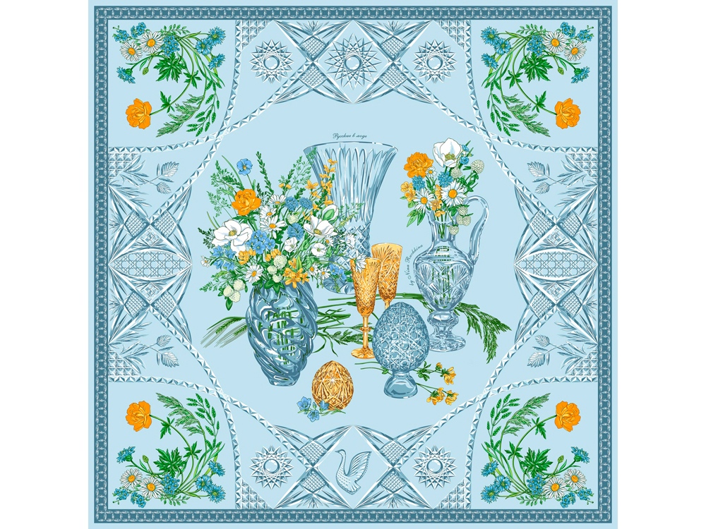 Платок Мелодия хрусталя с логотипом Русские в моде | Print Logo