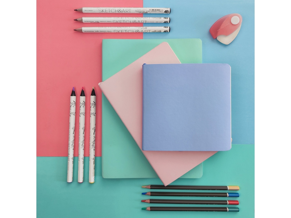 Скетчбук Sketch & Art в мягком переплете 140х210 мм, 100 л. бежевой бумаги 100 гр., розовый