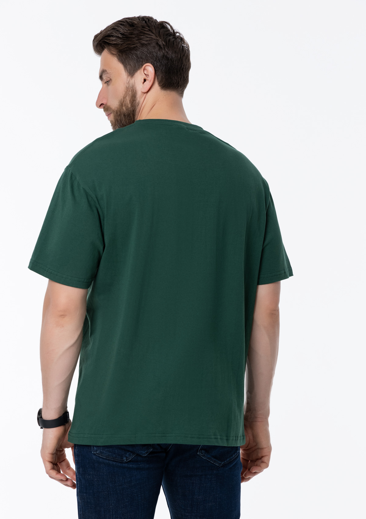 Футболка унисекс без бокового шва STAN хлопок 160, 02, Тёмно-зелёный,  (130)  (44/XS)