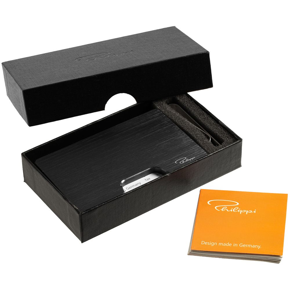 Футляр для карт с зажимом для купюр Cooper — пример нанесения логотипа (Philippi) | Print Logo