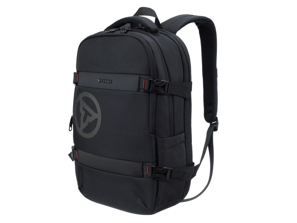 Рюкзак TORBER ВОЯЖ с отделением для ноутбука 18'', черный, полиэстер 900D, 34х16х47 см, 20 л