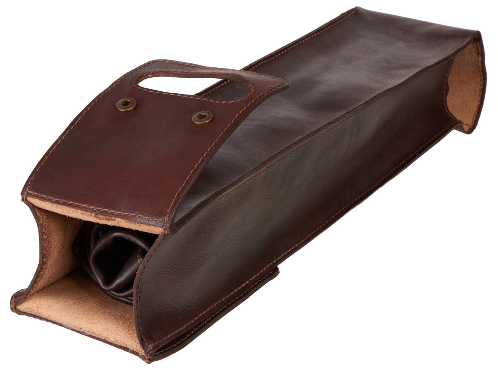 Набор: фартук из натуральной кожи в тубусе, темно-коричневый