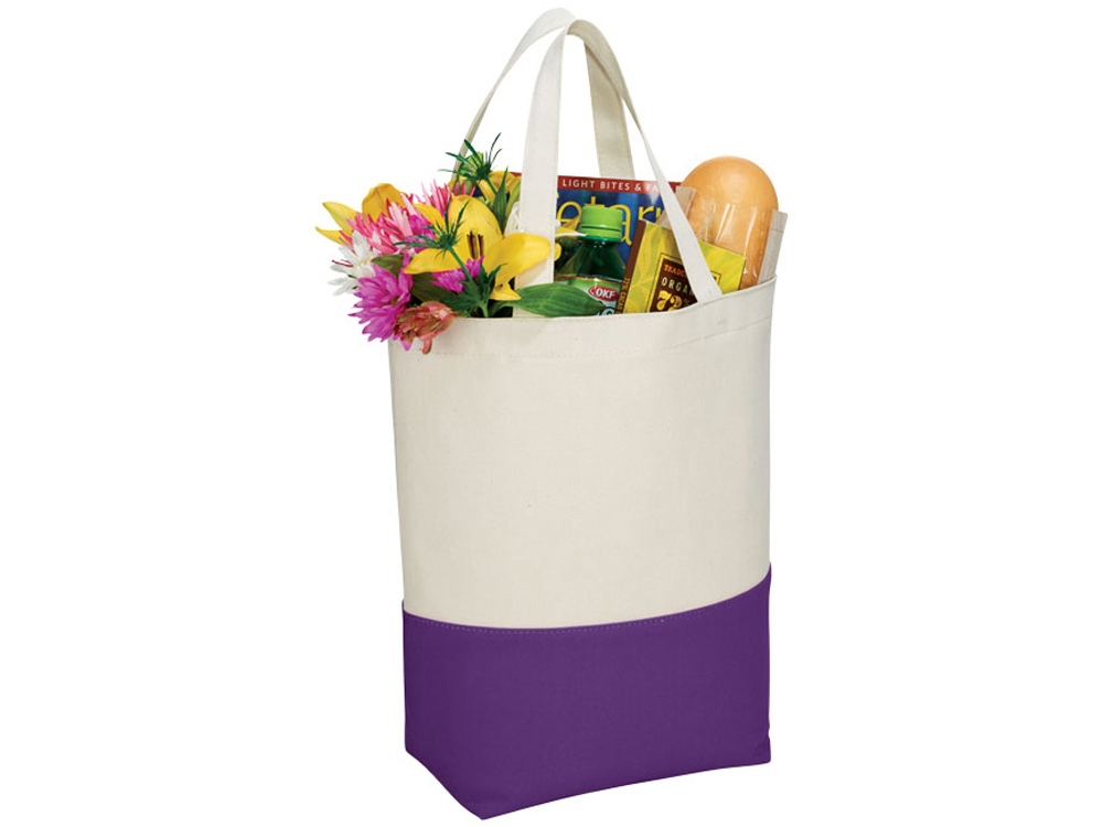 Сумка хлопковая Colour Pop, натуральный/пурпурный