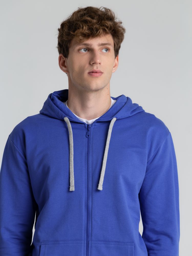 Толстовка на молнии с капюшоном Unit Siverga, ярко-синяя, размер S