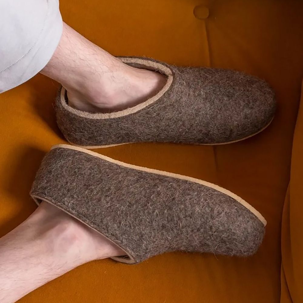 Домашние валенки Cant, серо-коричневые (натуральные), размер 36