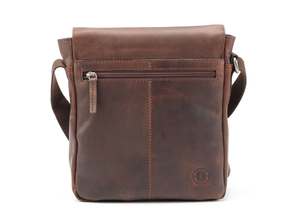 Сумка через плечо KLONDIKE DIGGER Erin, натуральная кожа в темно-коричневом цвете, 32 x 28 x 8 см