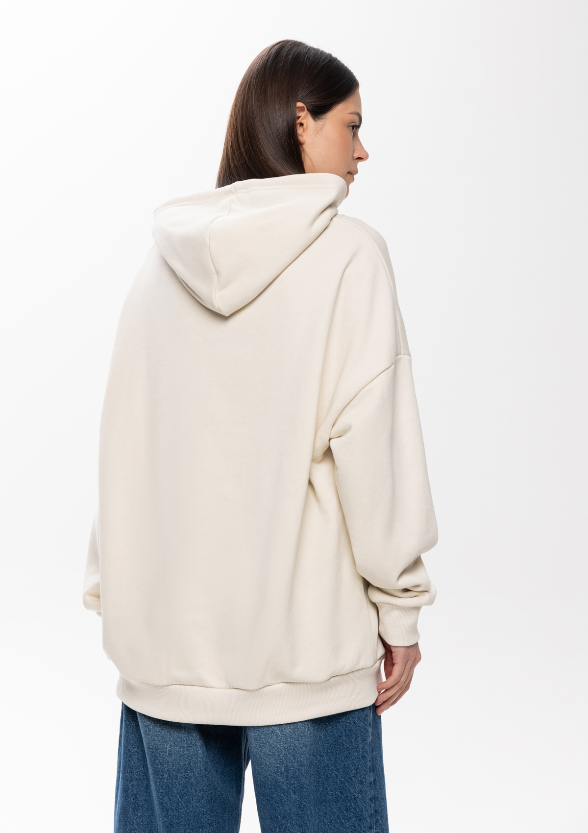 Худи унисекс STAN оверсайз футер без начёса 350, 66, Молочный,  (11)  (50/L)