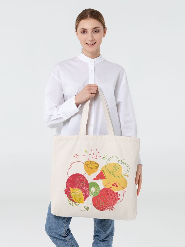 Холщовая сумка «Фрукты» — пример нанесения логотипа (CoolColor) | Print Logo