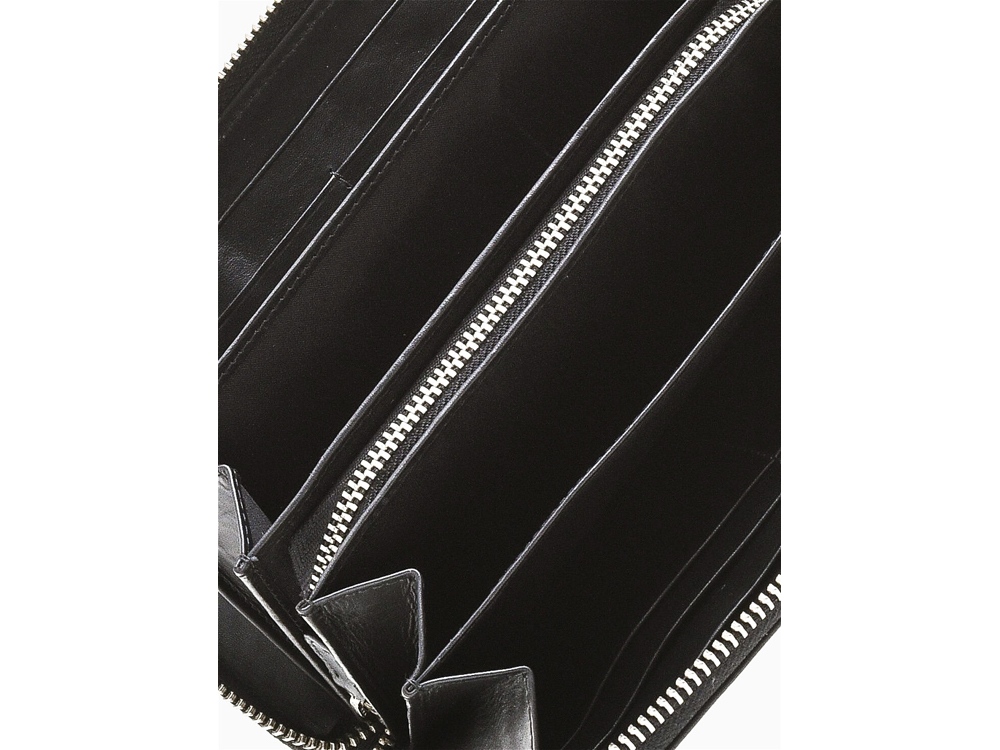 Кошелёк BUGATTI АТЛАНТА | ATLANTA, на молнии, чёрный, натуральная воловья кожа, 19,5х2,5х10,5 см