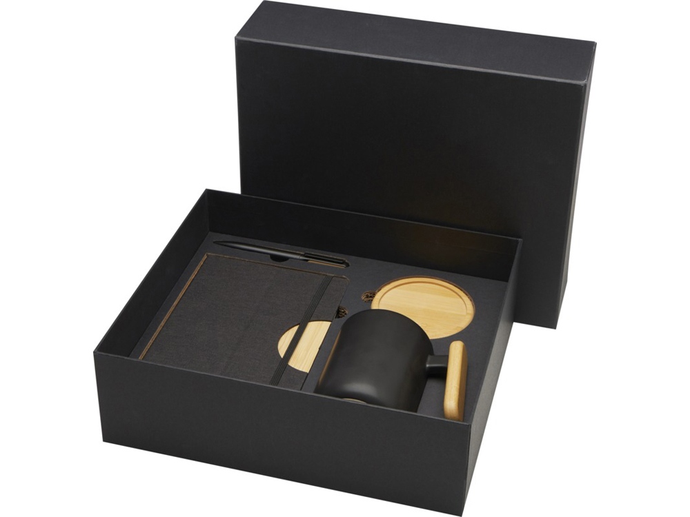 Подарочный набор Laura с блокнотом А5, ручкой, кружкой и подставкой с логотипом  | Print Logo